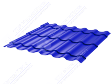 Металлочерепица МЧ2 Монтеррей Макси 0,45 ПЭ RAL5002 ультрамарин