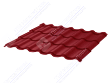 Металлочерепица МЧ2 Монтеррей Ретро 0,5 Стальной бархат RAL3005 красное вино