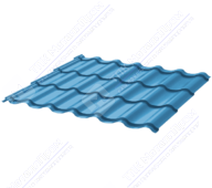 Металлочерепица МЧ2 СуперМонтеррей 0,45 ПЭ RAL5015 синее небо