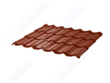 Металлочерепица МЧ2 СуперМонтеррей 0,45 Sunmatt RAL8004 коричневая медь