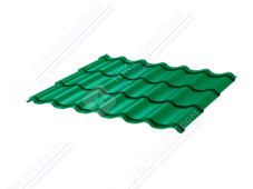 Металлочерепица МЧ2 СуперМонтеррей 0,45 ПЭ RAL6029 зеленая мята