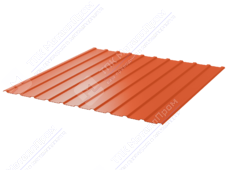 Профнастил полимер С10 0,45 1130/1155 ПЭ RAL2004 оранжевый