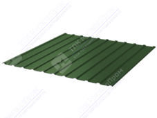 Профнастил полимер С10 0,5 1130/1155 ПЭ RAL6002 зеленый лист