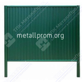 Забор из профнастила С8 крашенный с профильным столбом 60х40