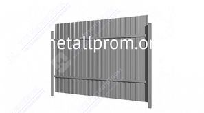 Забор из профнастила С8 оцинкованный с профильным столбом 60х60