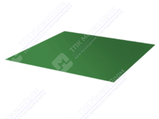 Лист с полимерным покрытием 0,45 мм ТУ ПЭ в пленке RAL6002 зеленый лист
