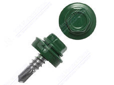 Саморез 4,8 35 KPcZP с прокладкой RAL6021 бледно-зеленый