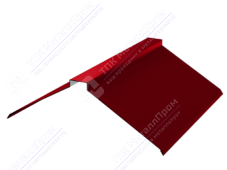 Планка конька плоского простого 150 150 0,4 2м стандарт ПЭ в пленке RAL3005 красное вино К-511